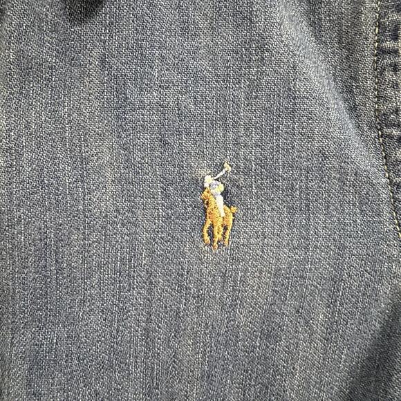 Polo Ralph Lauren Girls Size 4 Denim Chambray Button Up Shirt Dress Classic Prep - Picture 5 of 13